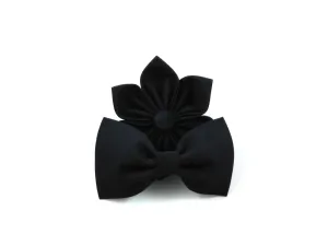 Black Dog and Cat Bow Tie/Collar Flower Charlotte's Pet