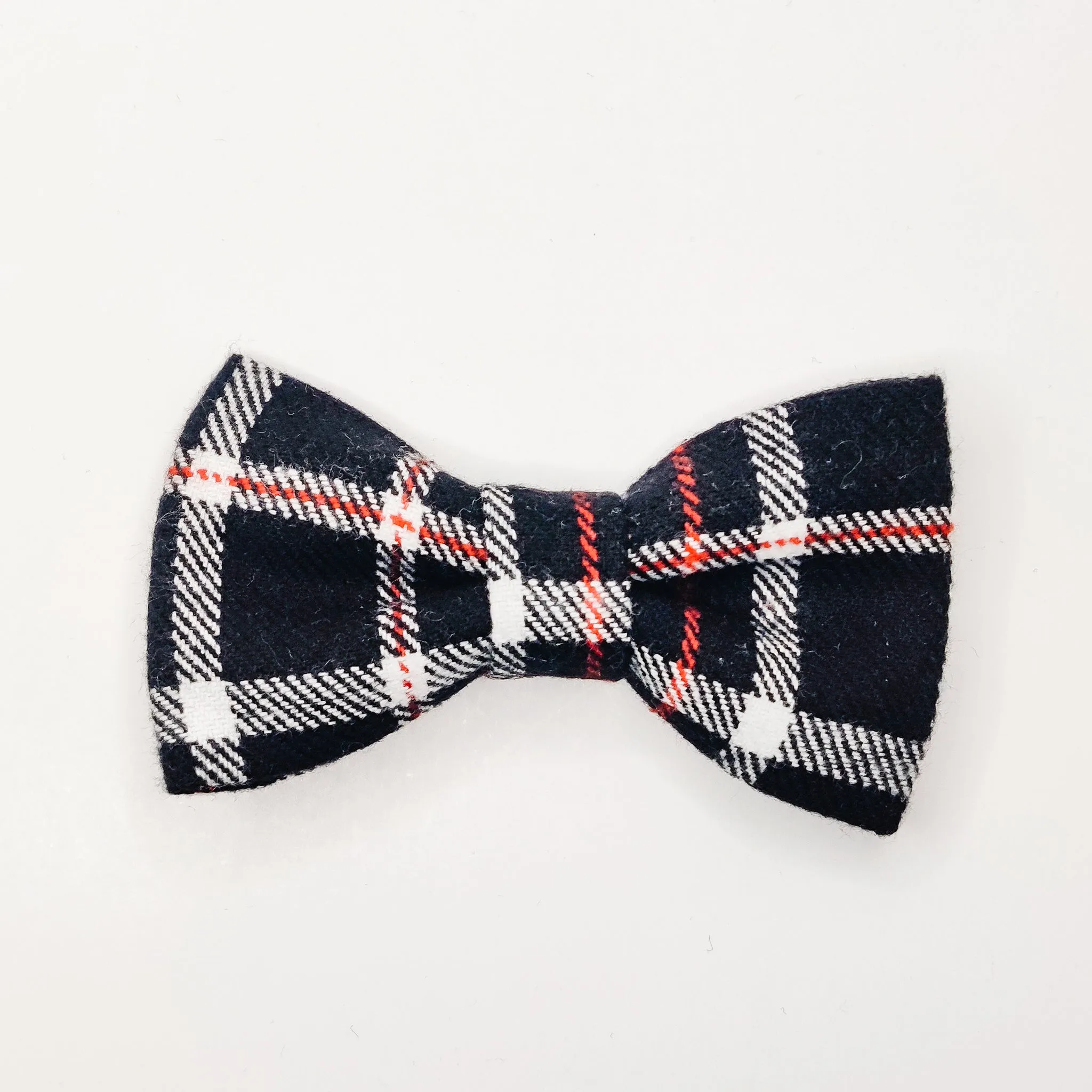 Black Plaid Woven Dog & Cat Bow Tie/ Collar Flower Charlotte's Pet