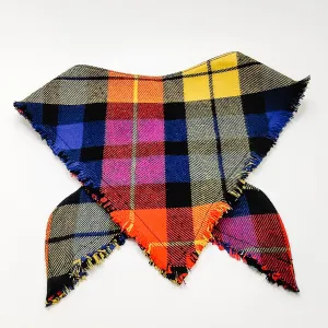 Black Rainbow Plaid Fringe Bandana Charlotte's Pet