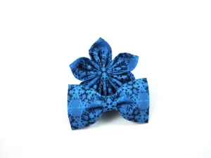 Blue Snowflakes Bow Tie/ Collar Flower Charlotte's Pet