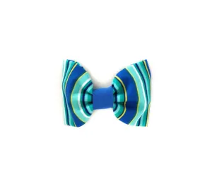 Blue Summer Stripes Collar Flower/Bow Tie Charlotte's Pet