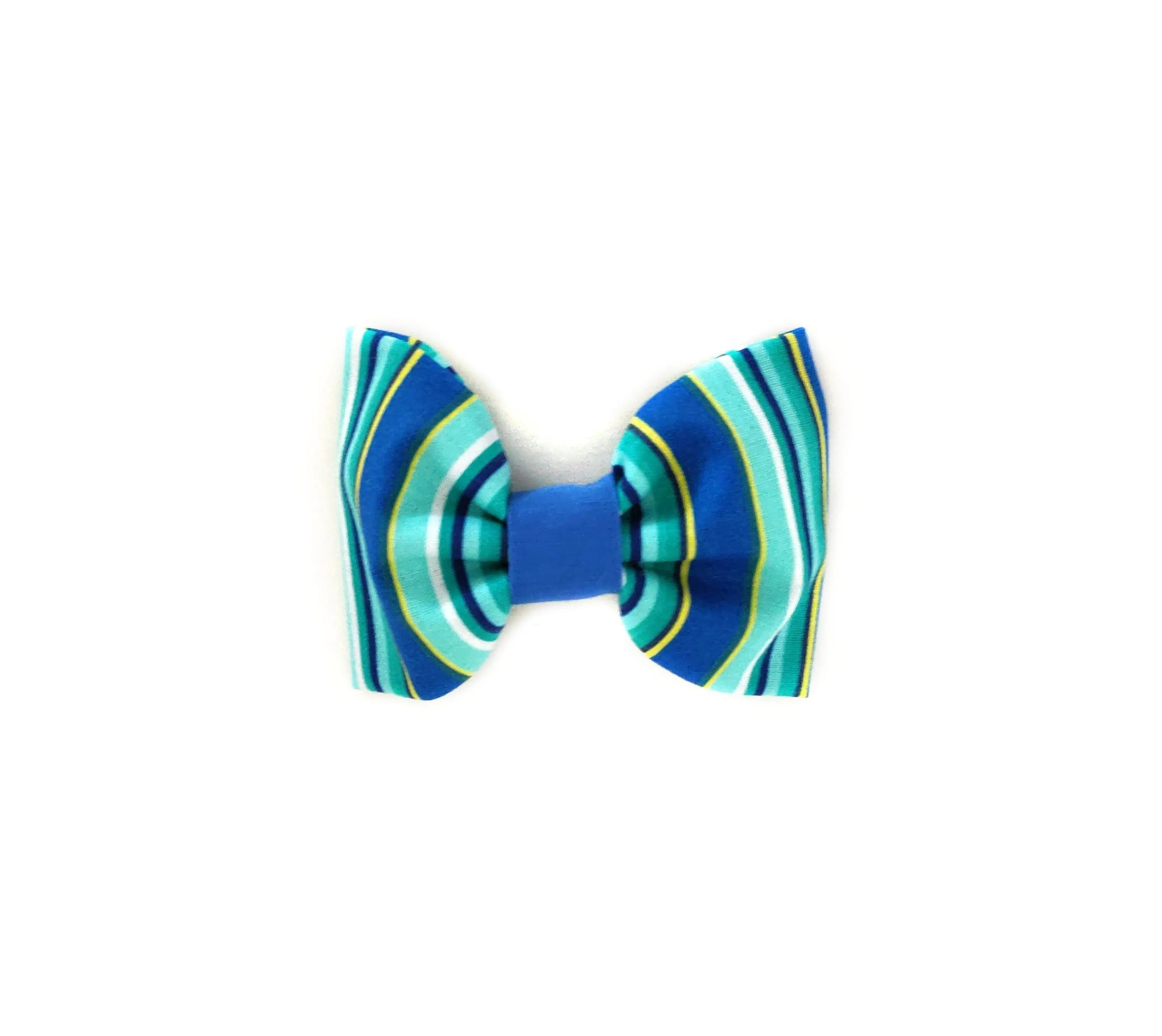 Blue Summer Stripes Collar Flower/Bow Tie Charlotte's Pet
