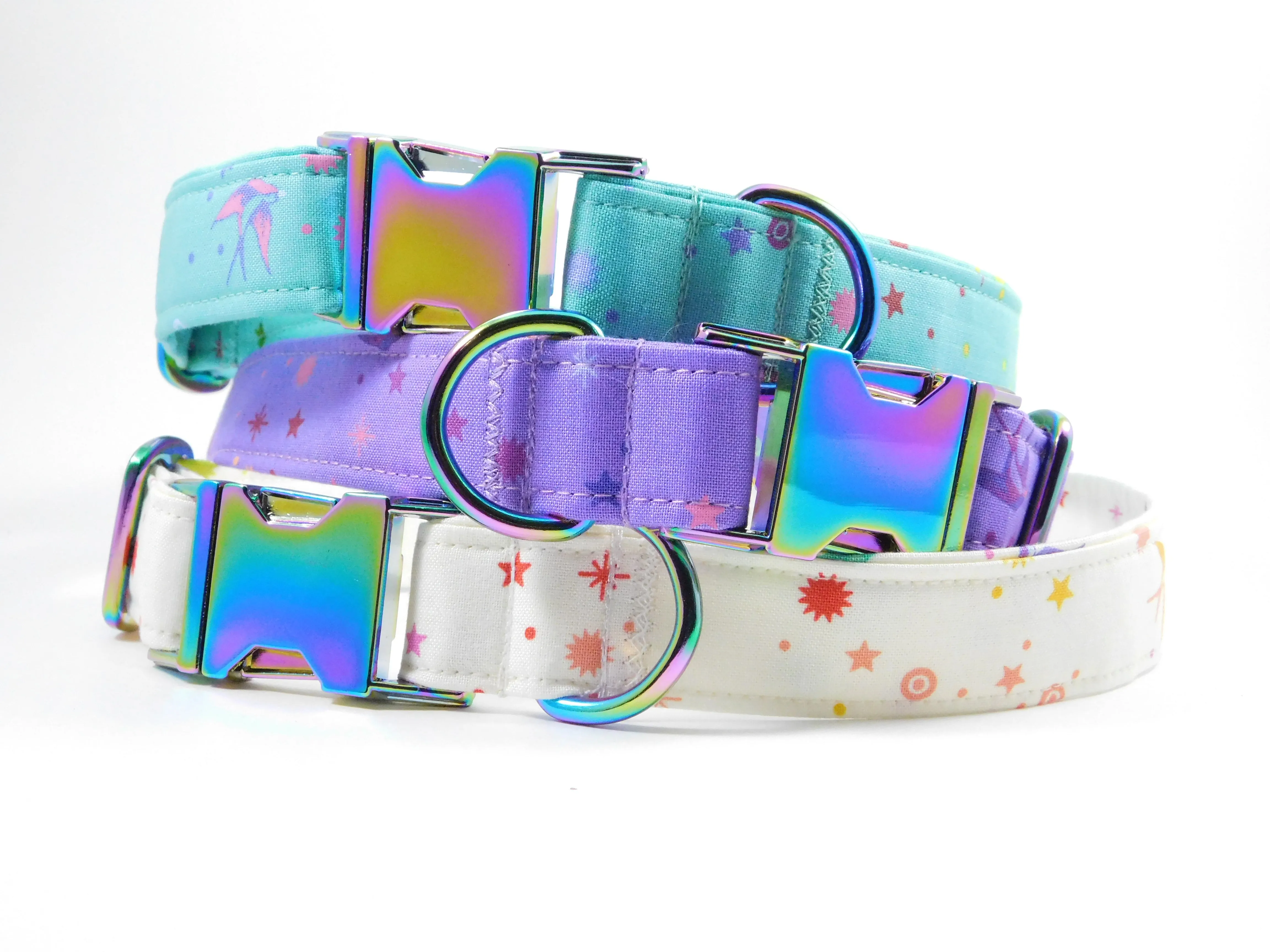 Blue Summer Stripes Dog Collar/ Cat Collar Charlotte's Pet