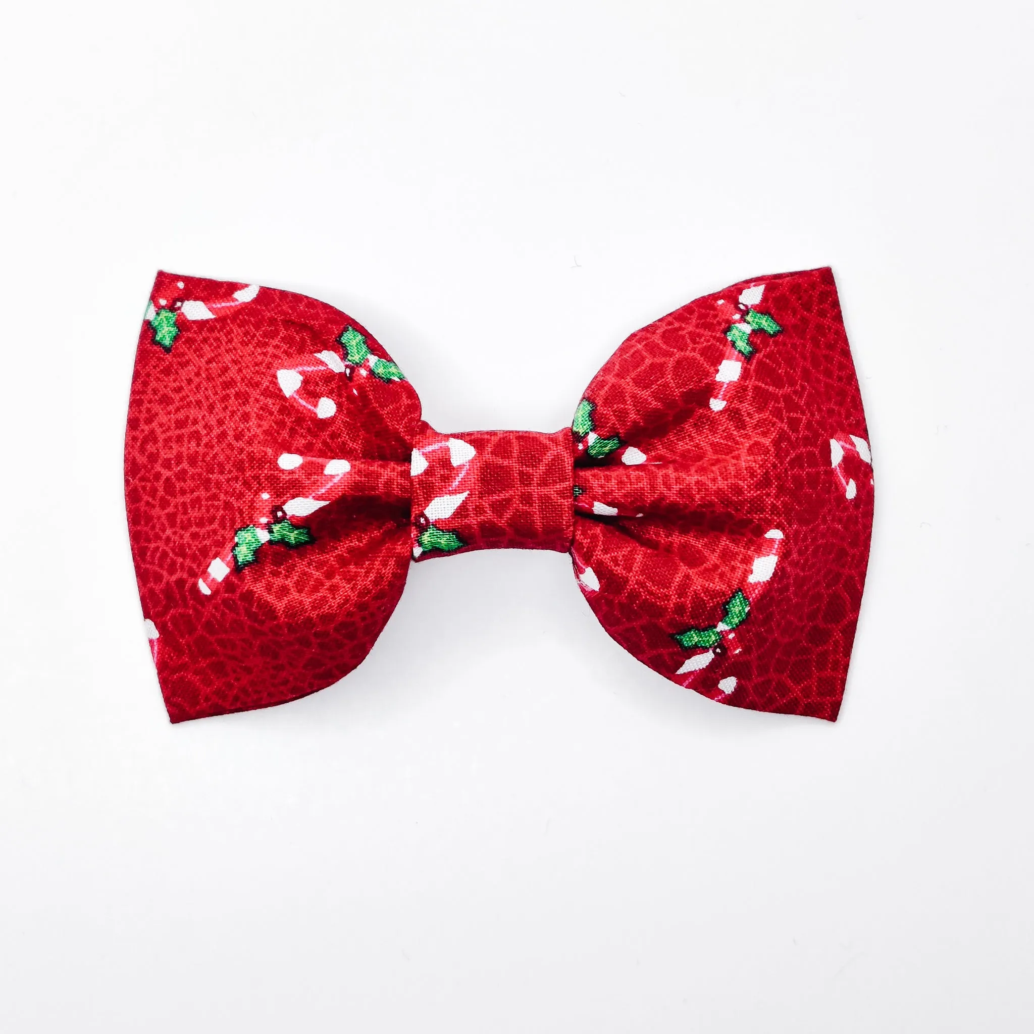 Candy Cane Crinkle Dog & Cat Bow Tie/ Collar Flower Charlotte's Pet