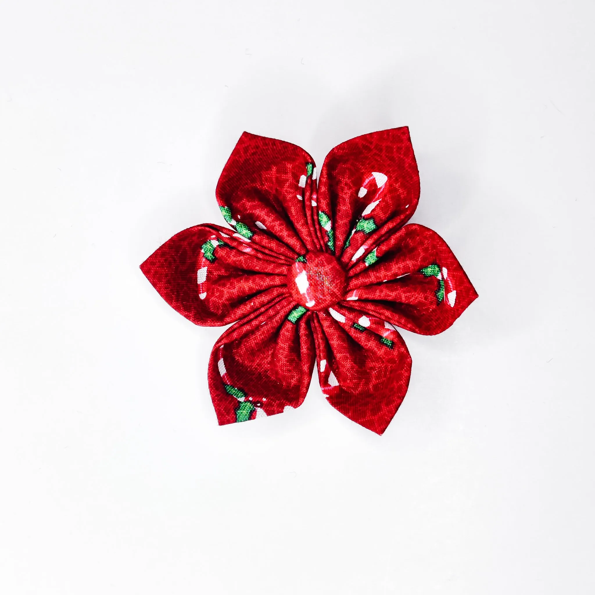 Candy Cane Crinkle Dog & Cat Bow Tie/ Collar Flower Charlotte's Pet