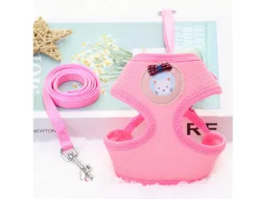 Candy Color Cartoon Bear Nylon Mesh Cat Pull Chest Mix Color Pets Qatar