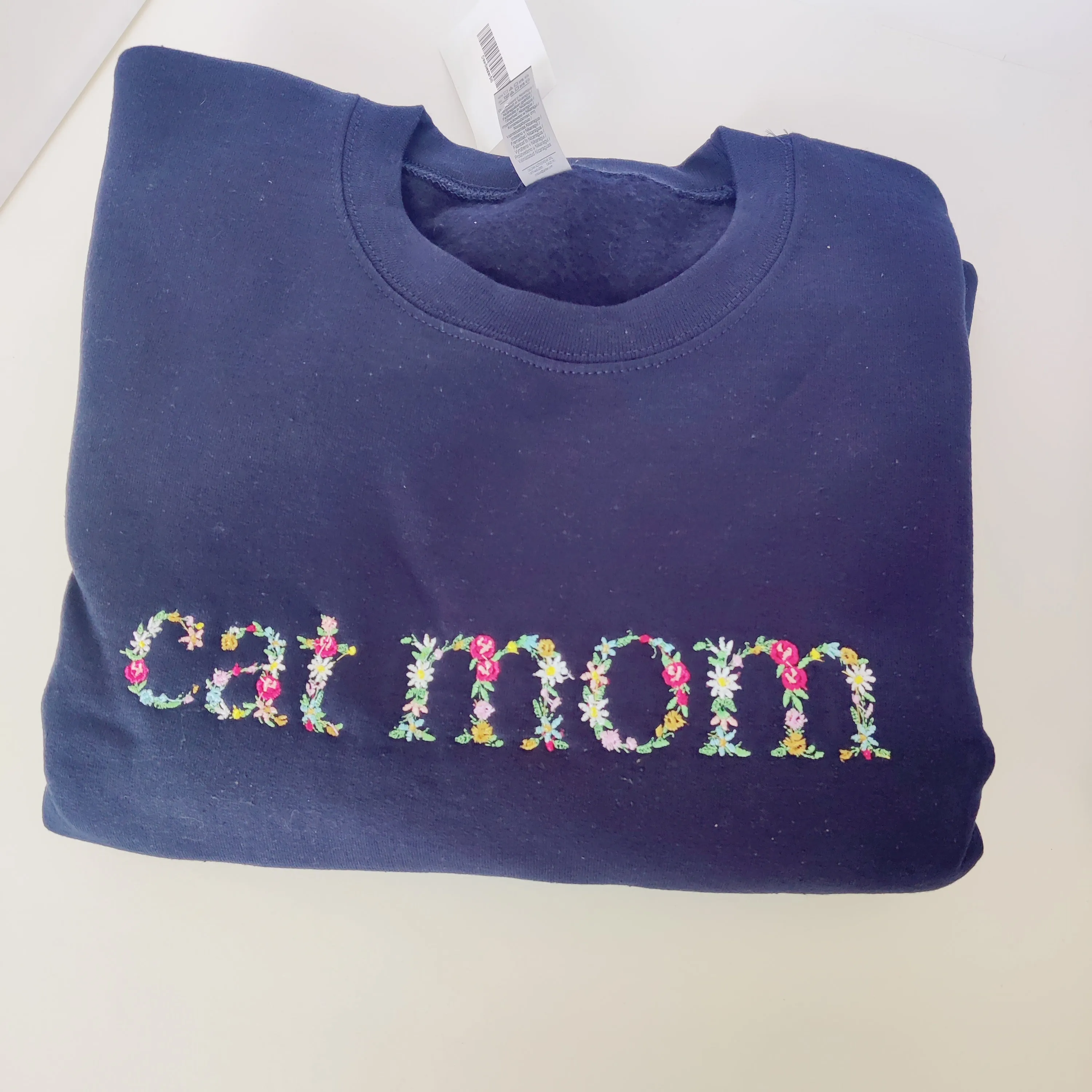 Cat Mom/Dog Mom Floral Crew Sweater Charlotte's Pet