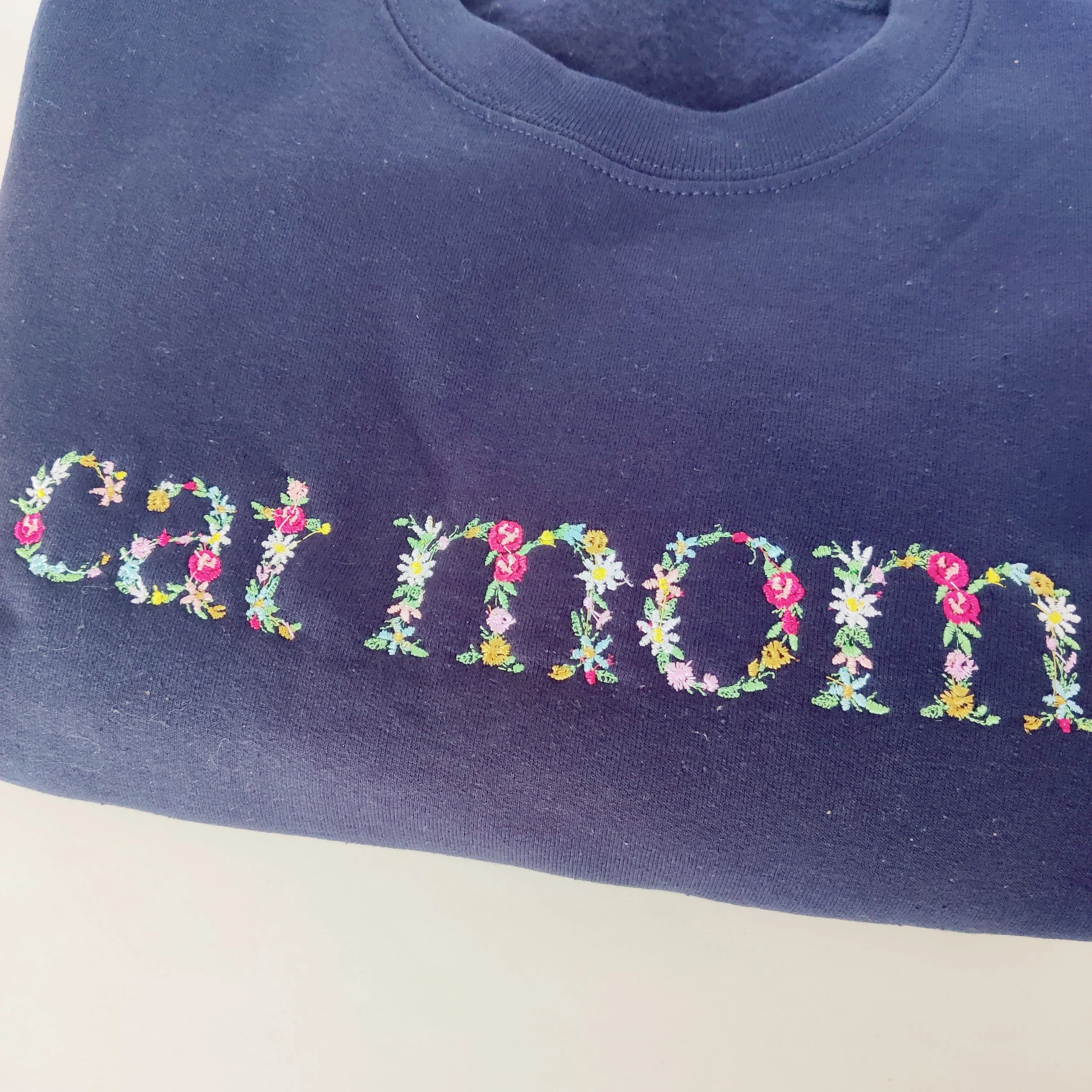 Cat Mom/Dog Mom Floral Crew Sweater Charlotte's Pet