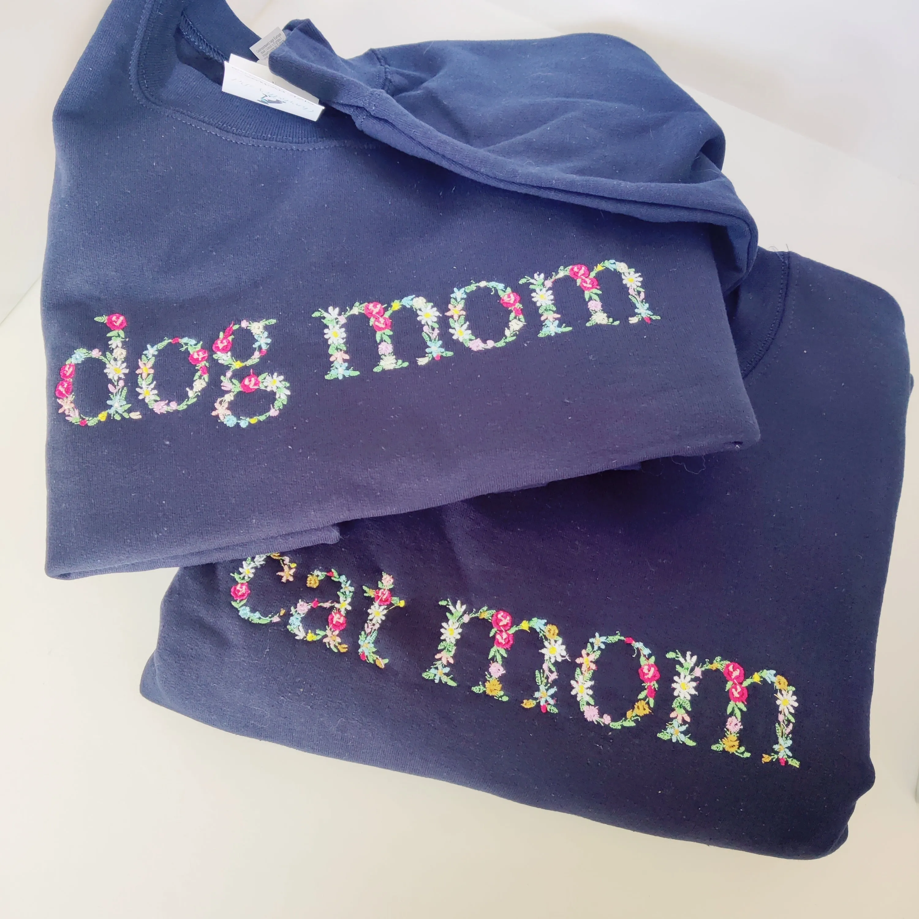 Cat Mom/Dog Mom Floral Crew Sweater Charlotte's Pet