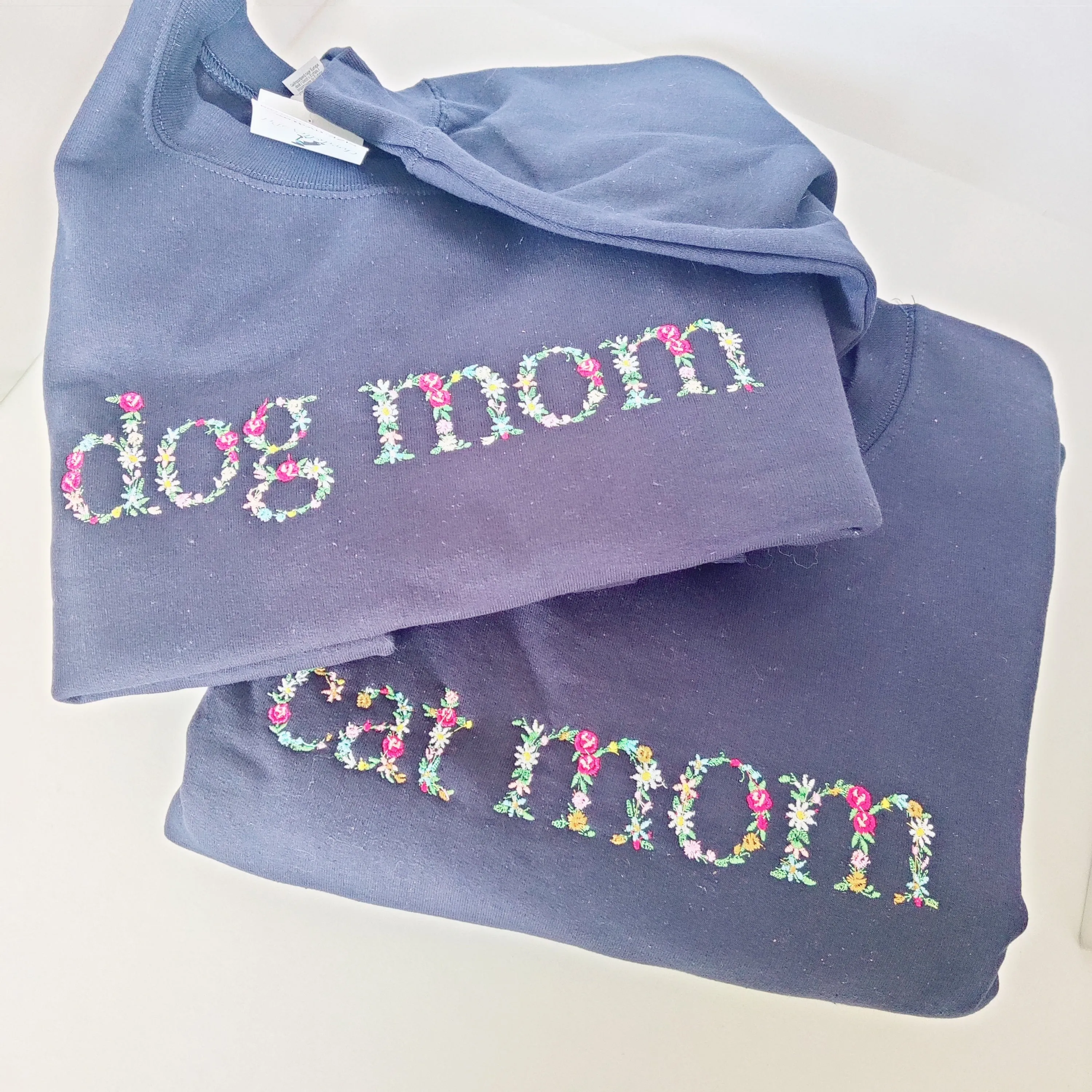 Cat Mom/Dog Mom Floral Crew Sweater Charlotte's Pet