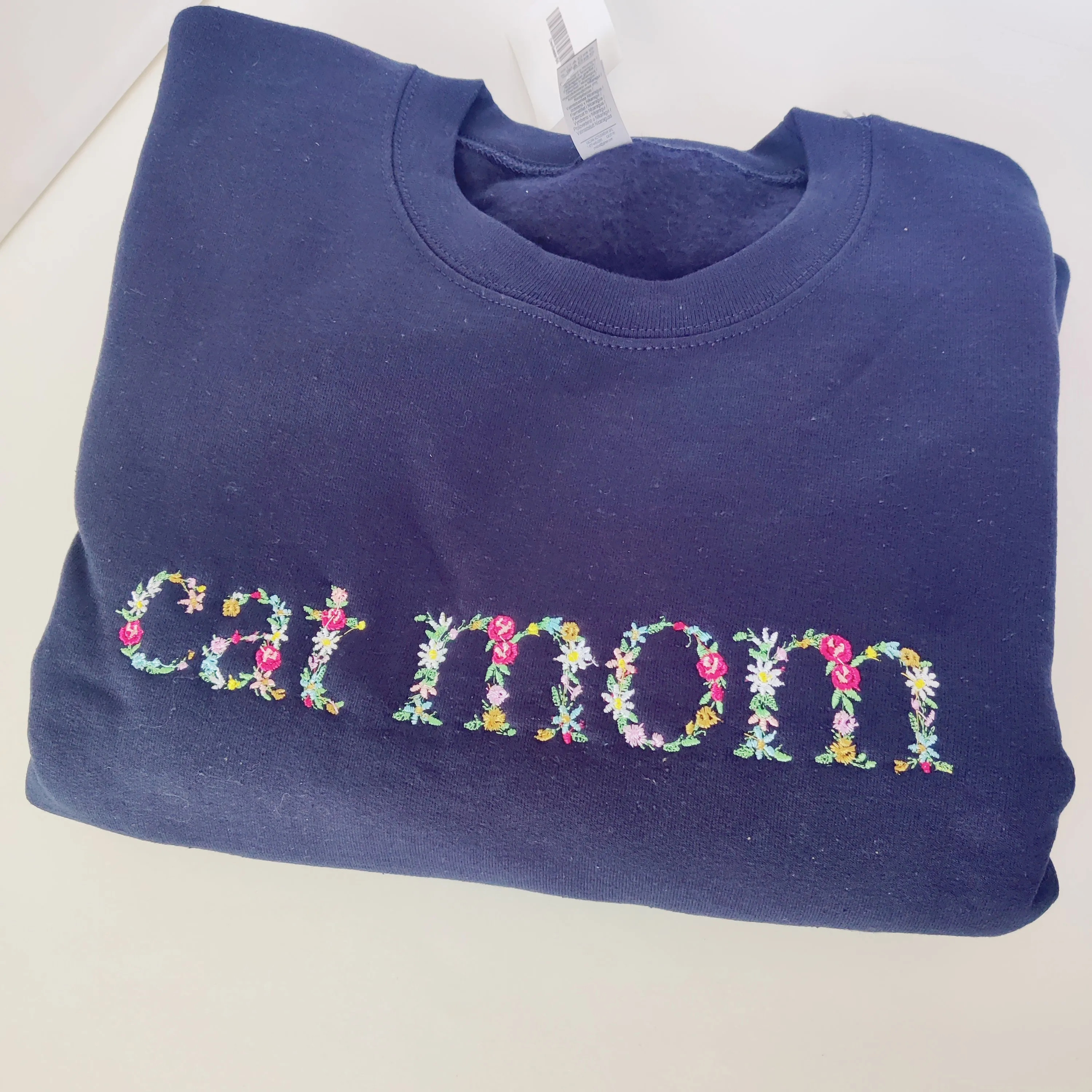 Cat Mom/Dog Mom Floral Crew Sweater Charlotte's Pet
