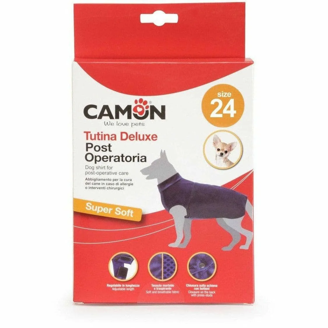Dog shirt for post-operative care - BLUE  - Size 40 Pets Qatar