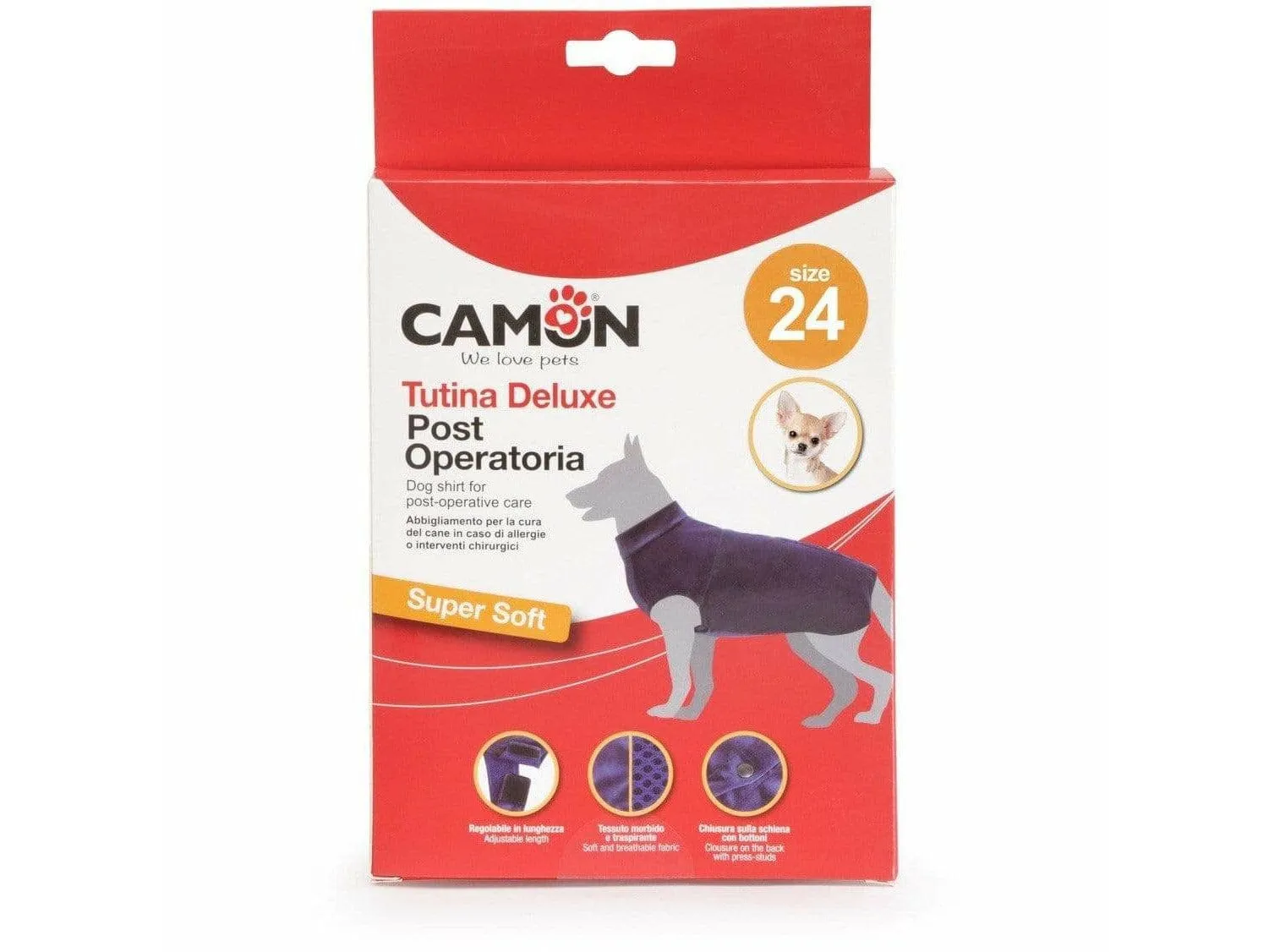 Dog shirt for post-operative care - BLUE  - Size 60 Pets Qatar
