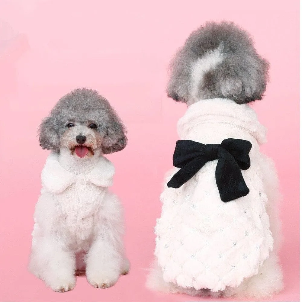 Elegant Bow Plush Coat Pets Qatar
