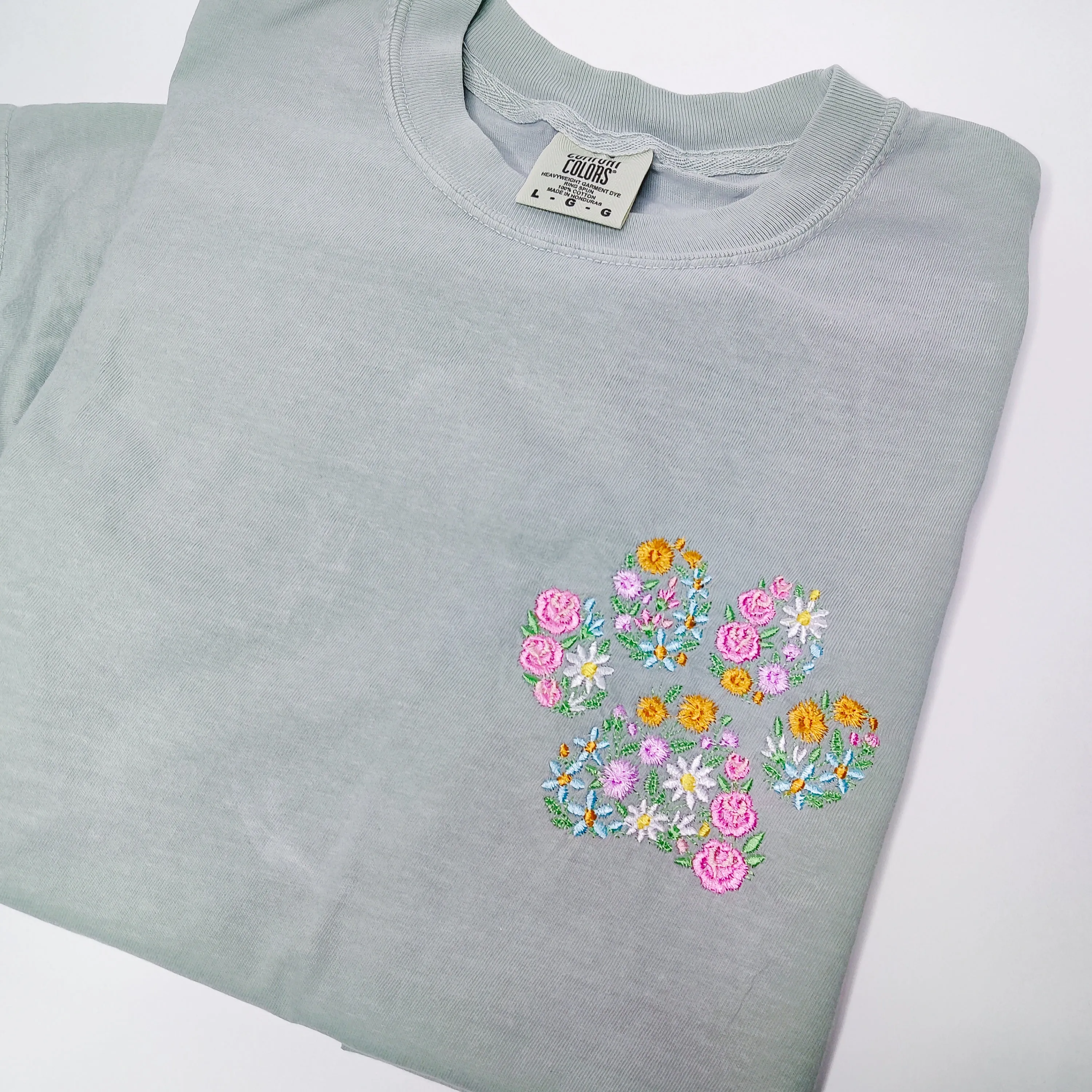 Floral Paw Print T Shirt Charlotte's Pet