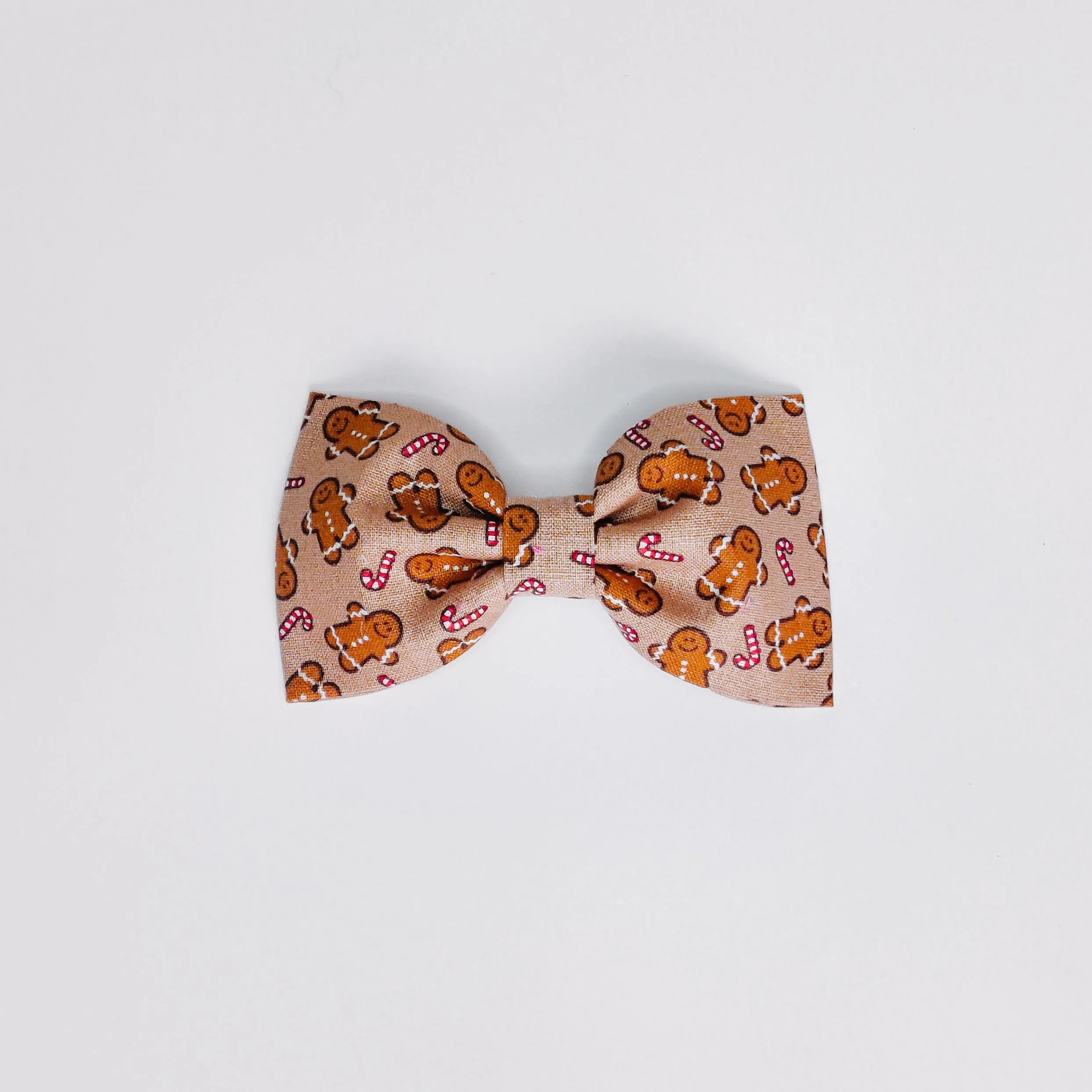 Gingerbread Men on Tan Dog & Cat Bow Tie/Collar Flower Charlotte's Pet