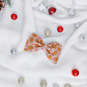 Gingerbread Men on Tan Dog & Cat Bow Tie/Collar Flower Charlotte's Pet
