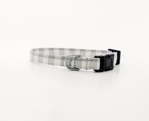 Grey Gingham Dog Collar/ Cat Collar Charlotte's Pet