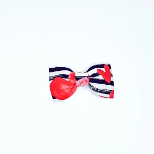 Hearts and Stripes Dog & Cat Bow Tie/ Collar Flower Charlotte's Pet