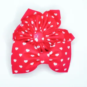 Hearts on Red Dog & Cat Bow Tie/ Collar Flower Charlotte's Pet