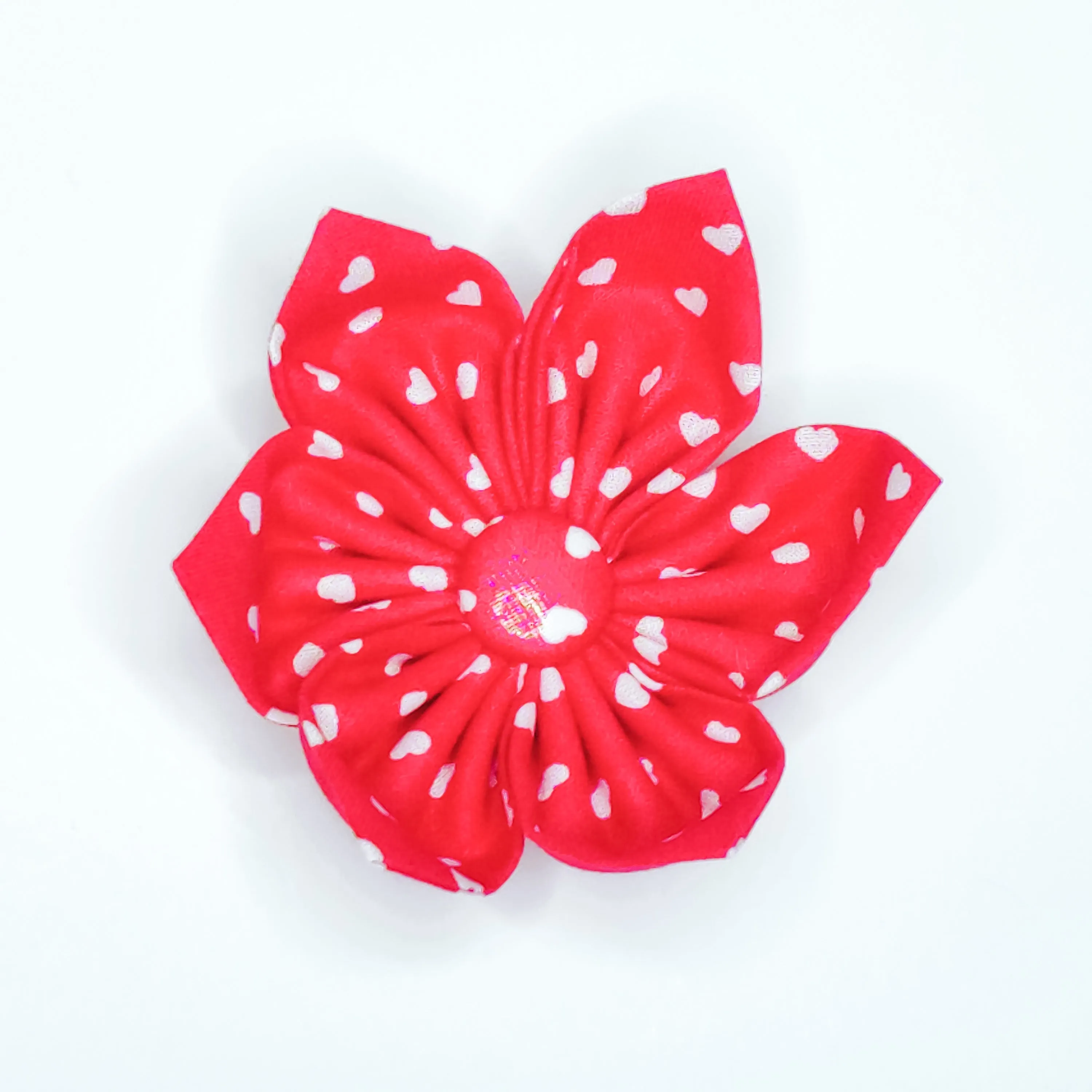 Hearts on Red Dog & Cat Bow Tie/ Collar Flower Charlotte's Pet