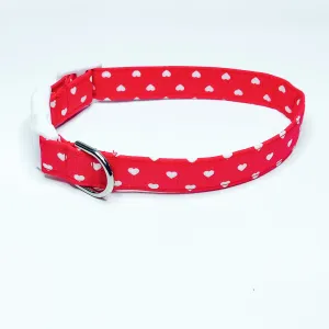 Hearts on Red Dog Collar/ Cat Collar Charlotte's Pet