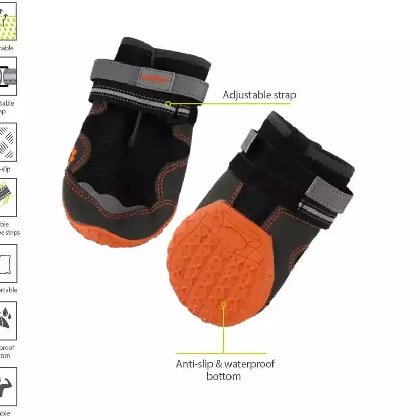HIKING Dog Shoes Black & Orange Pets Qatar