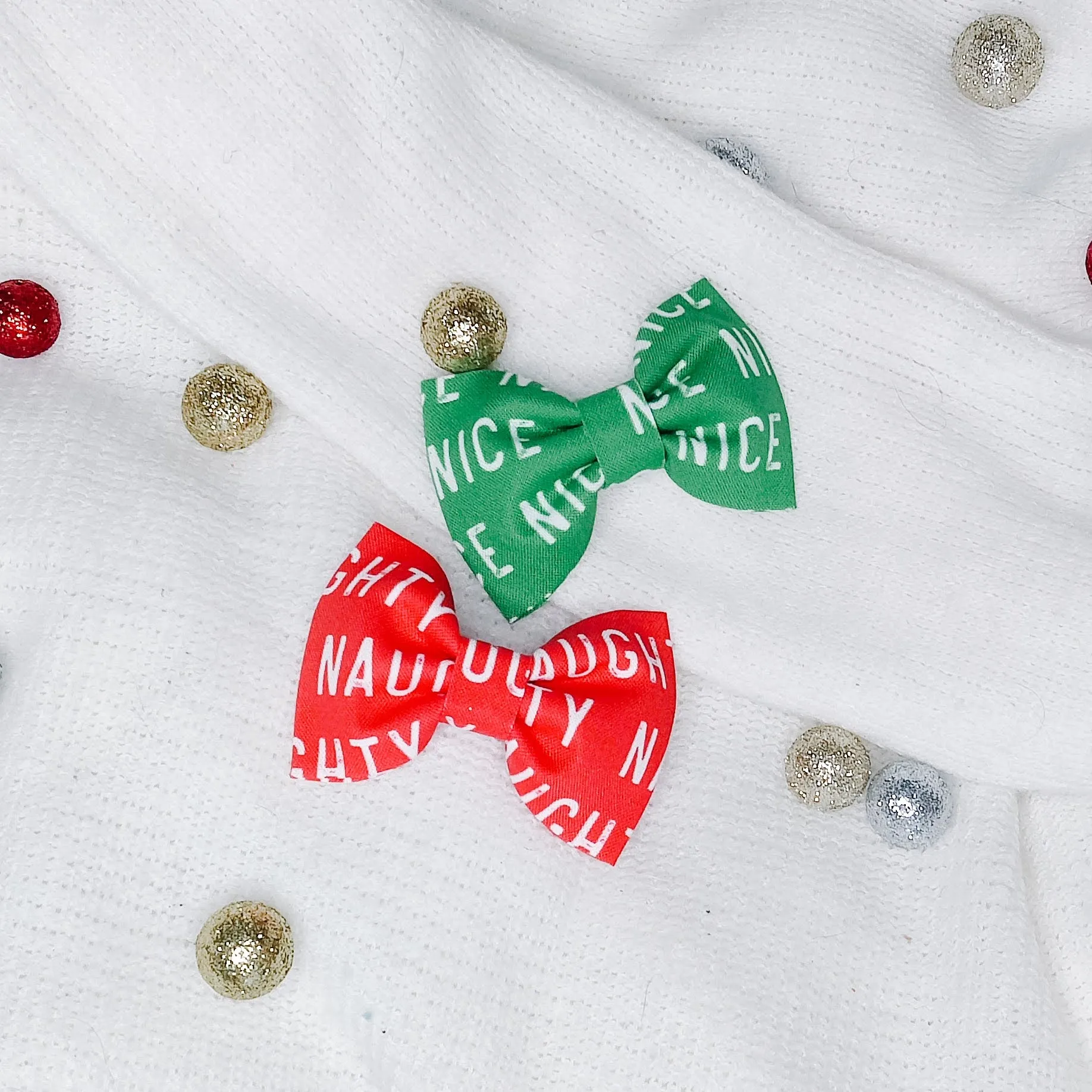 Naughty or Nice Dog & Cat Bow Tie/Collar Flower Charlotte's Pet