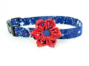 Navy Blue Stars Dog/Cat Collar Charlotte's Pet