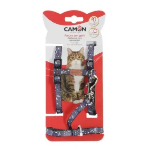 PARURE Gatto - Pettorina H reg. 10x230~600/275~460mm con Guinzaglio 10x1200mm, poliestere Pets Qatar