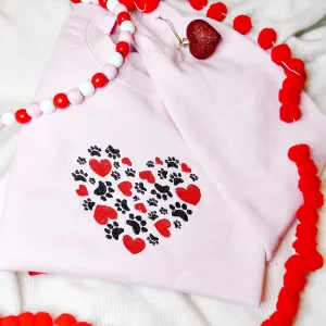 Paw Print Valentine Sweatshirt Charlotte's Pet