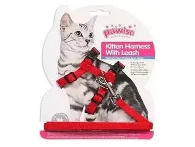PAWISE Kitten Harness (14.5-25/18-30cm) W/1.2 Leash - S Pets Qatar