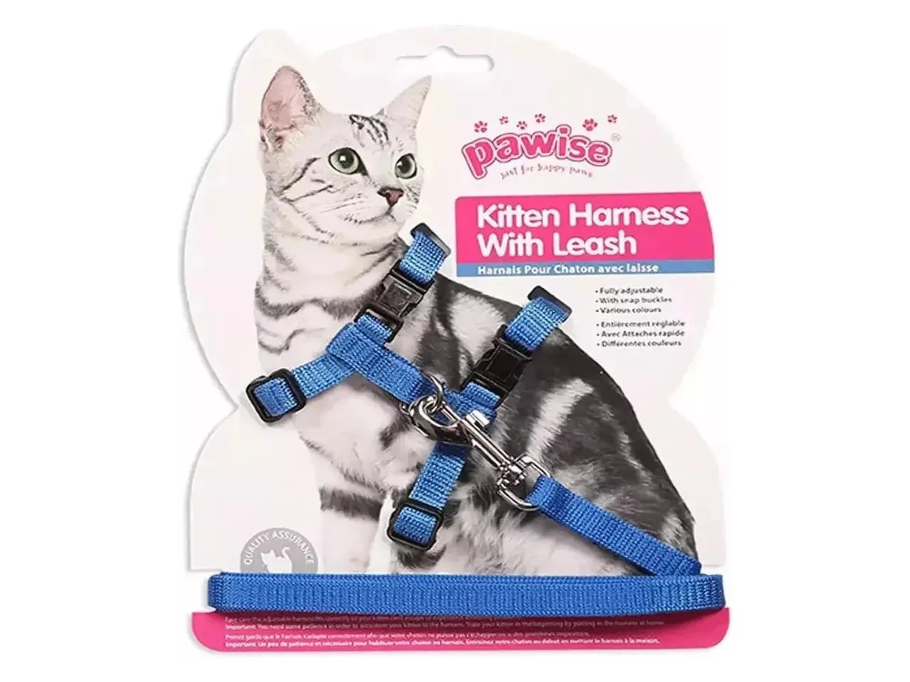 PAWISE Kitten Harness (19-32/27-47cm) W/1.2 Leash- M Pets Qatar