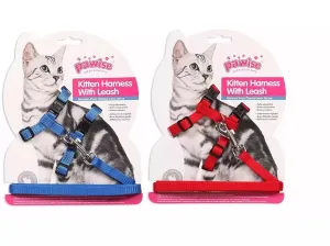 PAWISE Kitten Harness (19-32/27-47cm) W/1.2 Leash- M Pets Qatar
