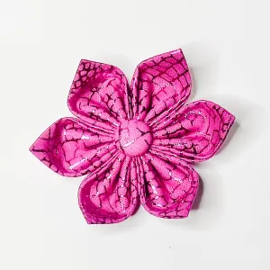 Pink Crackle Dog & Cat Bow Tie/ Collar Flower Charlotte's Pet