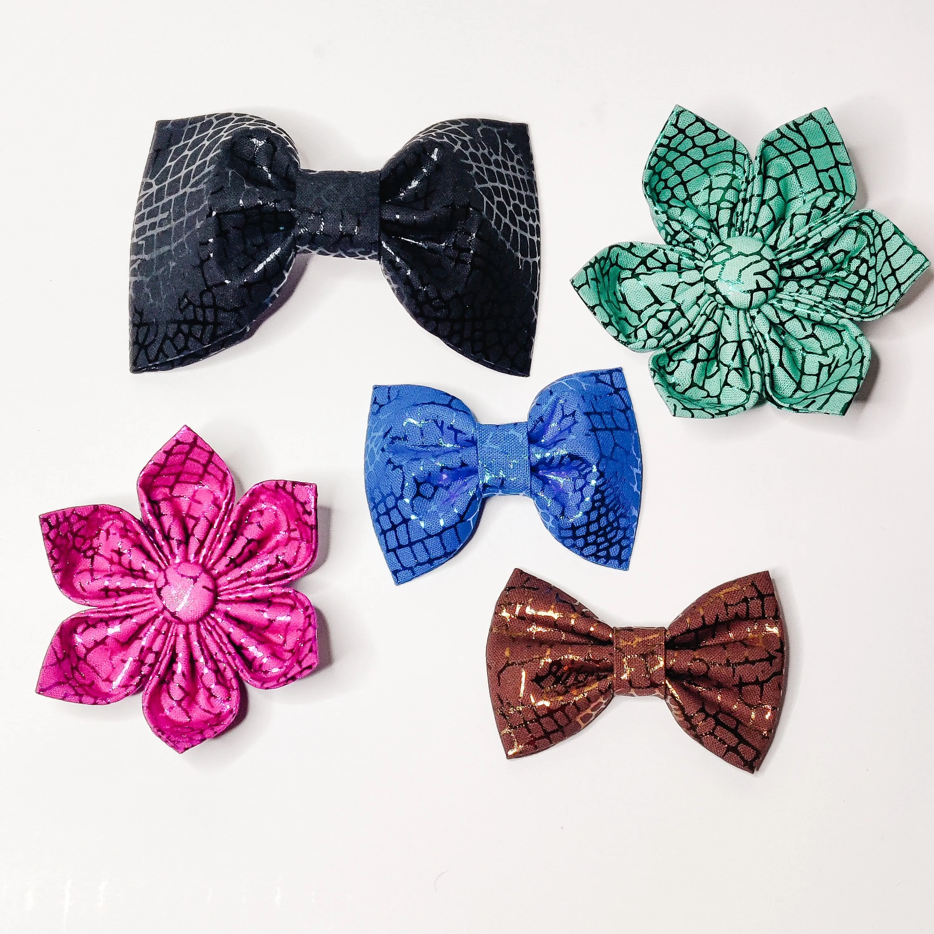 Pink Crackle Dog & Cat Bow Tie/ Collar Flower Charlotte's Pet
