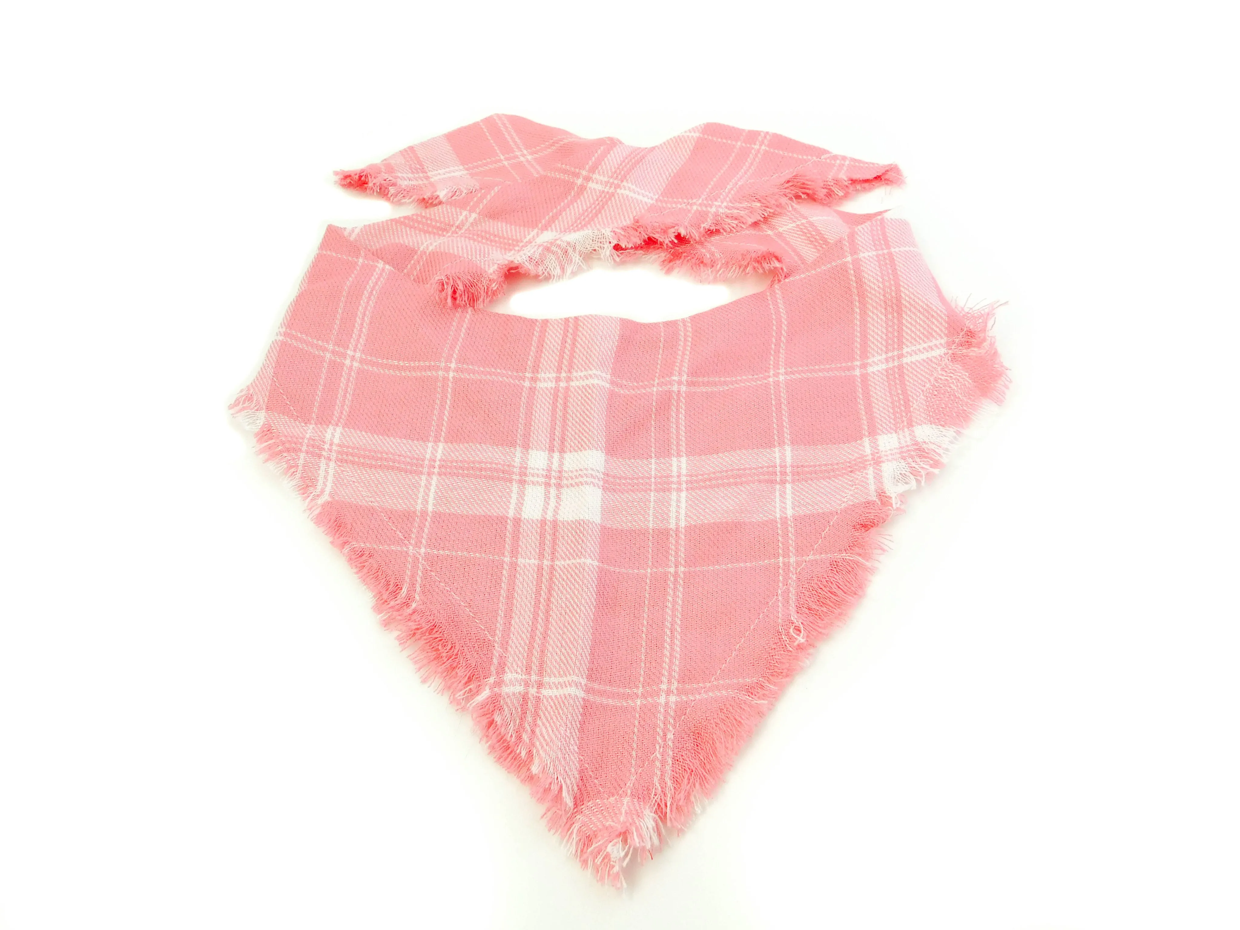 Pink Plaid Fringe Bandana Charlotte's Pet