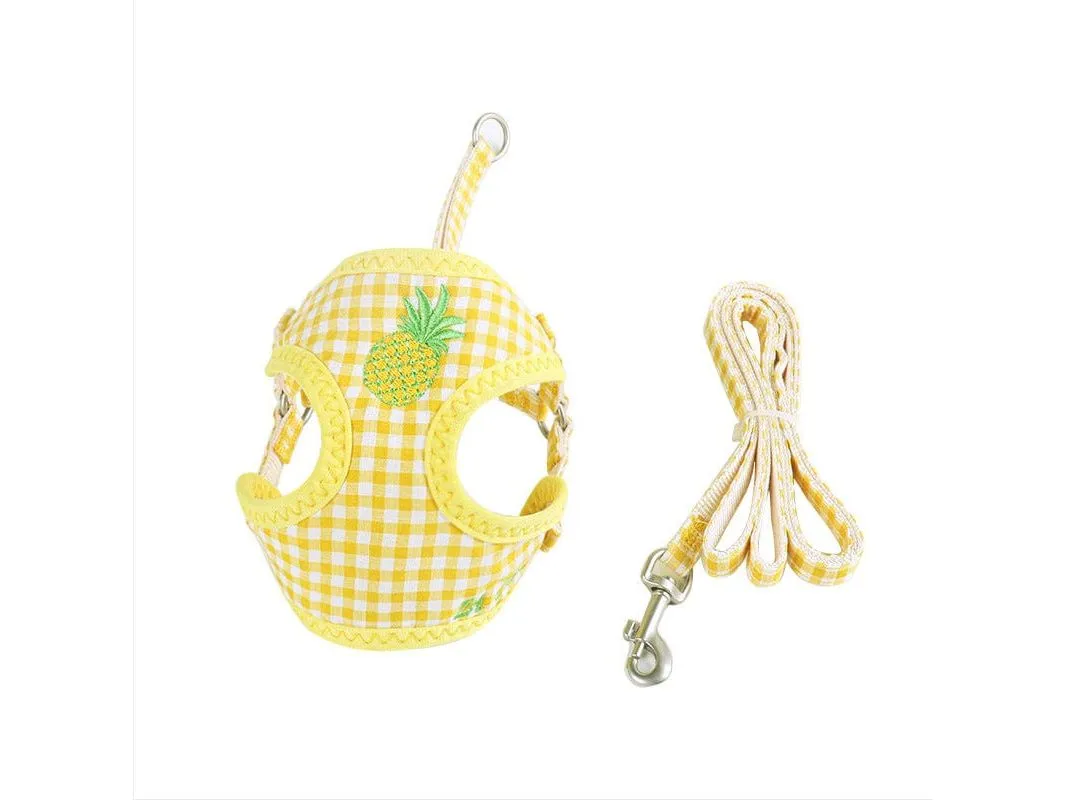 Plaid Embroidery Fruit Series Mesh Chest Pull   Snack Bag Pets Qatar