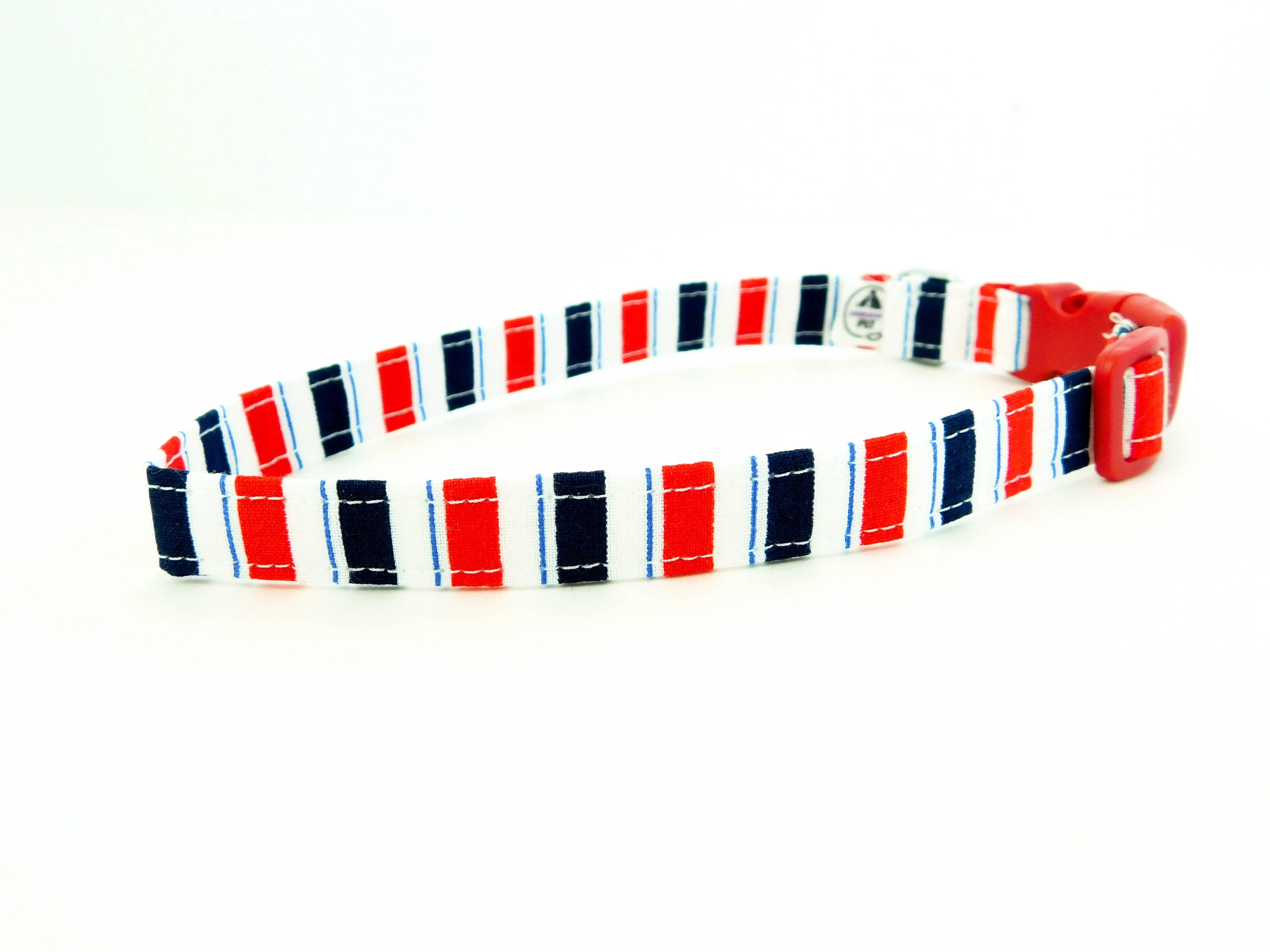 Red and Blue Stripes Collar Charlotte's Pet