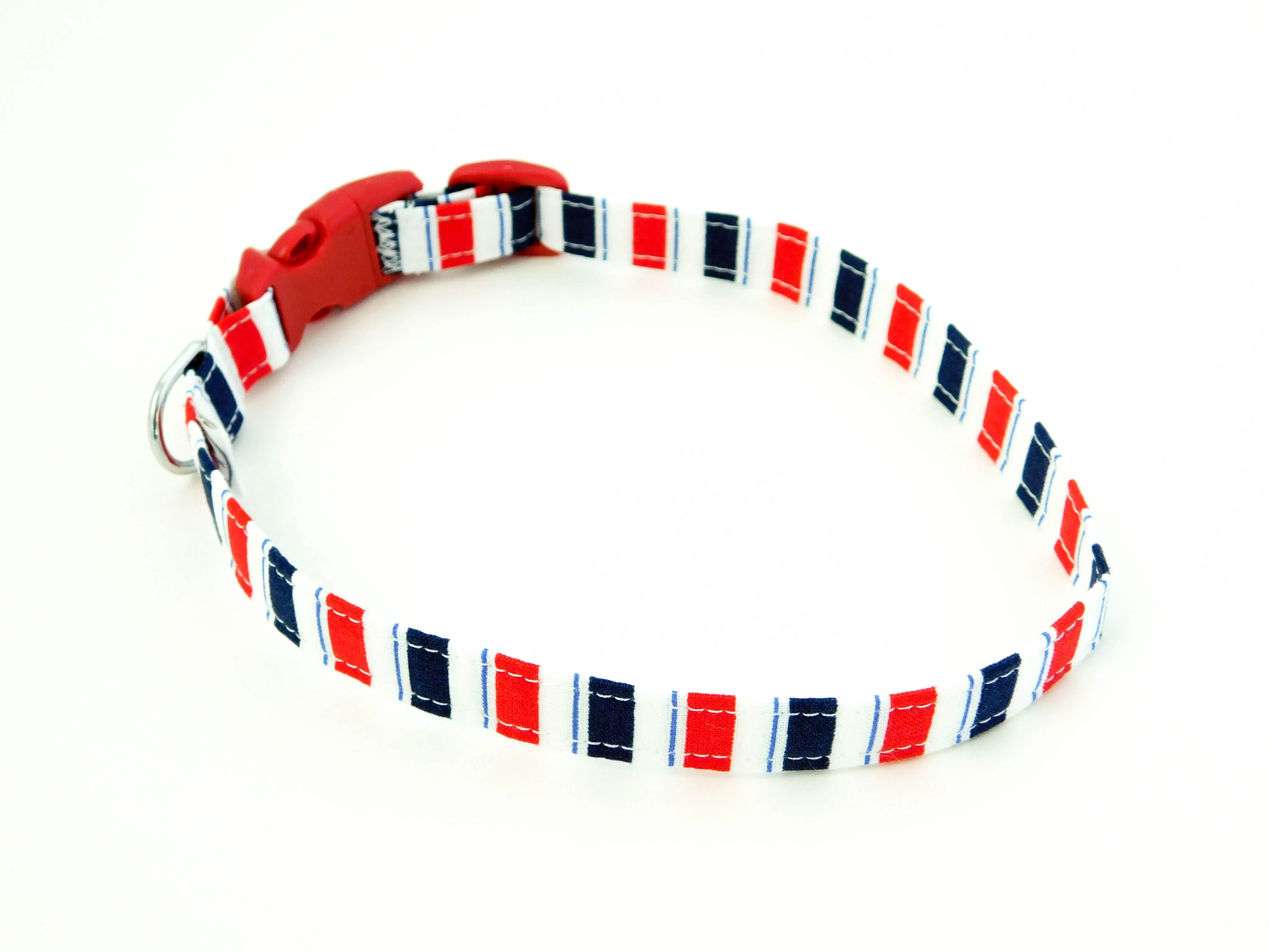 Red and Blue Stripes Collar Charlotte's Pet