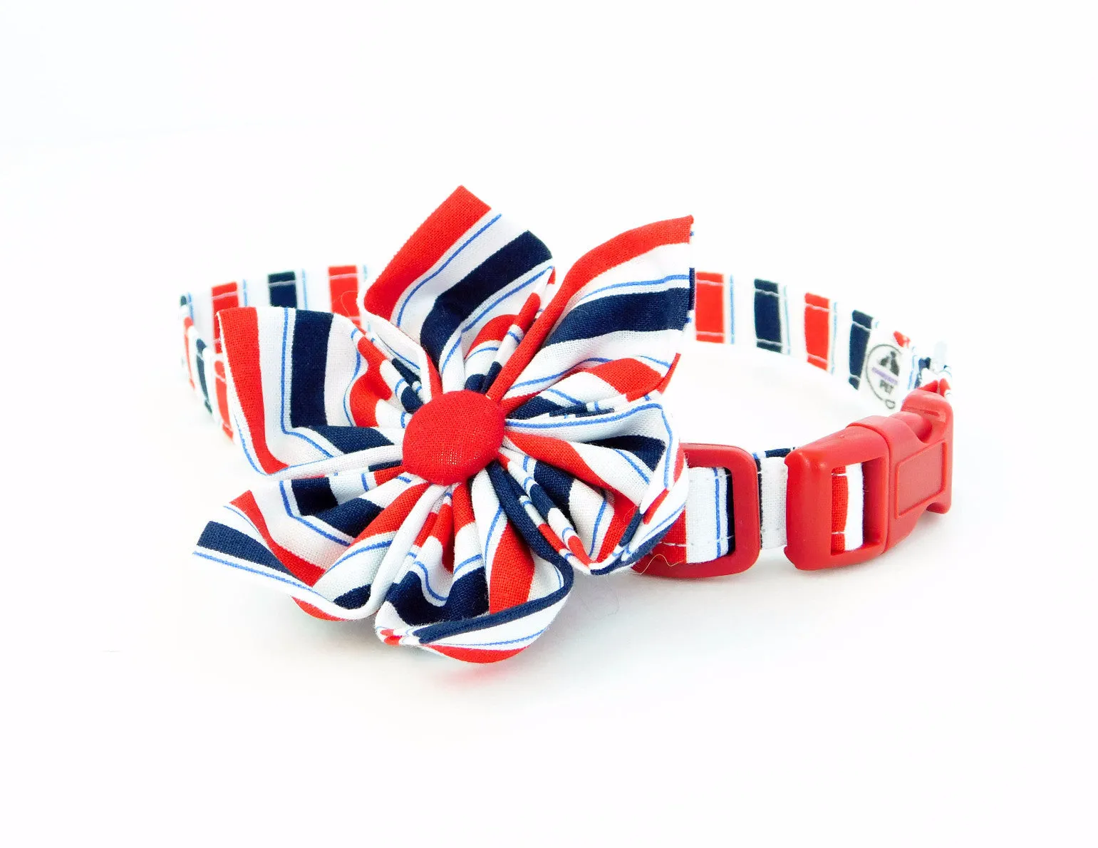 Red and Blue Stripes Collar Charlotte's Pet