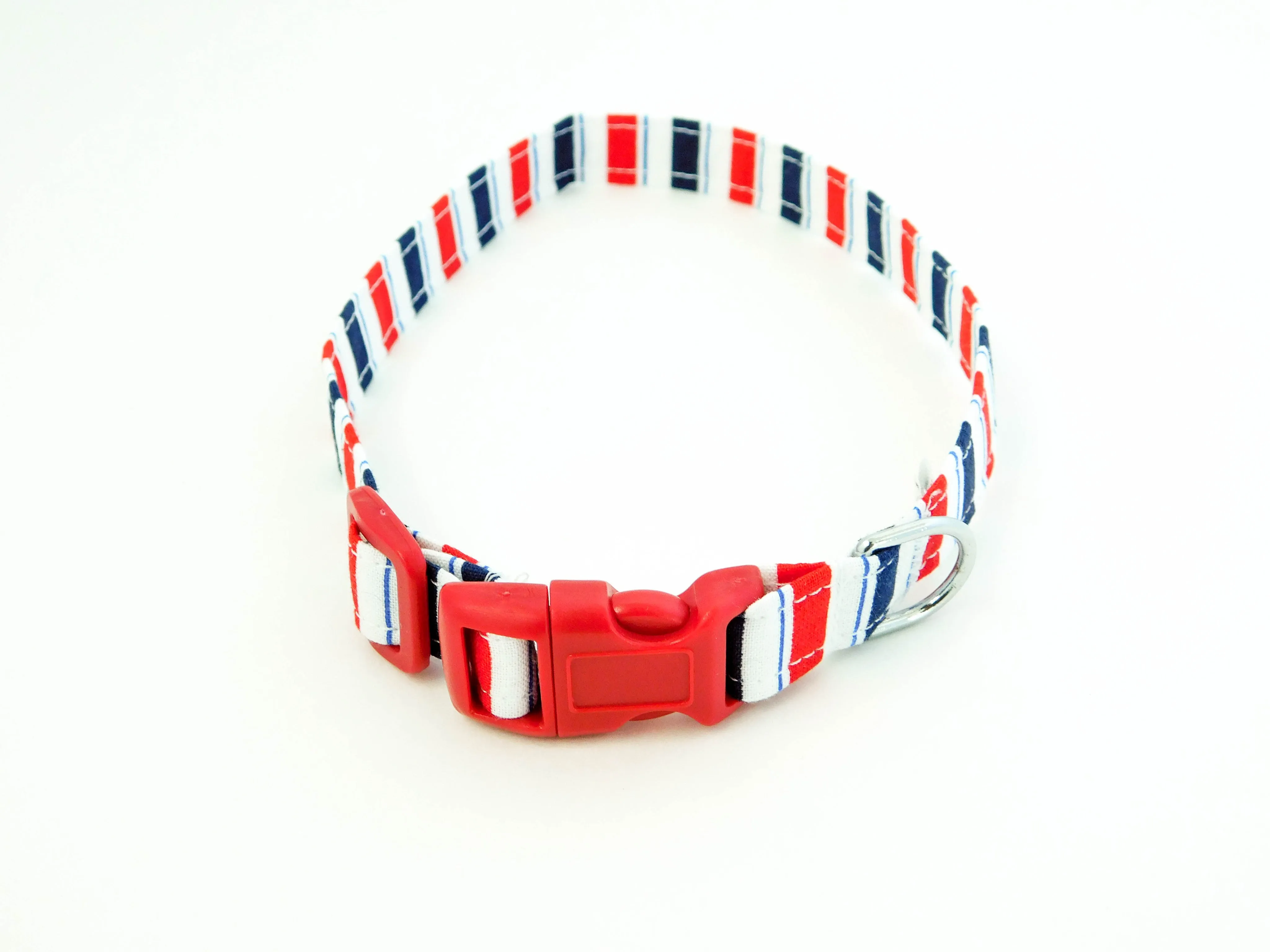 Red and Blue Stripes Collar Charlotte's Pet