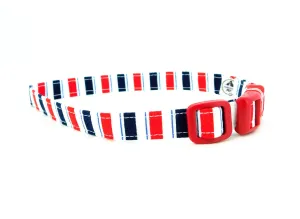 Red and Blue Stripes Collar Charlotte's Pet