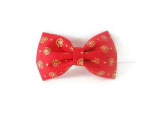 Red and Gold Bow Tie/Flower Charlotte's Pet
