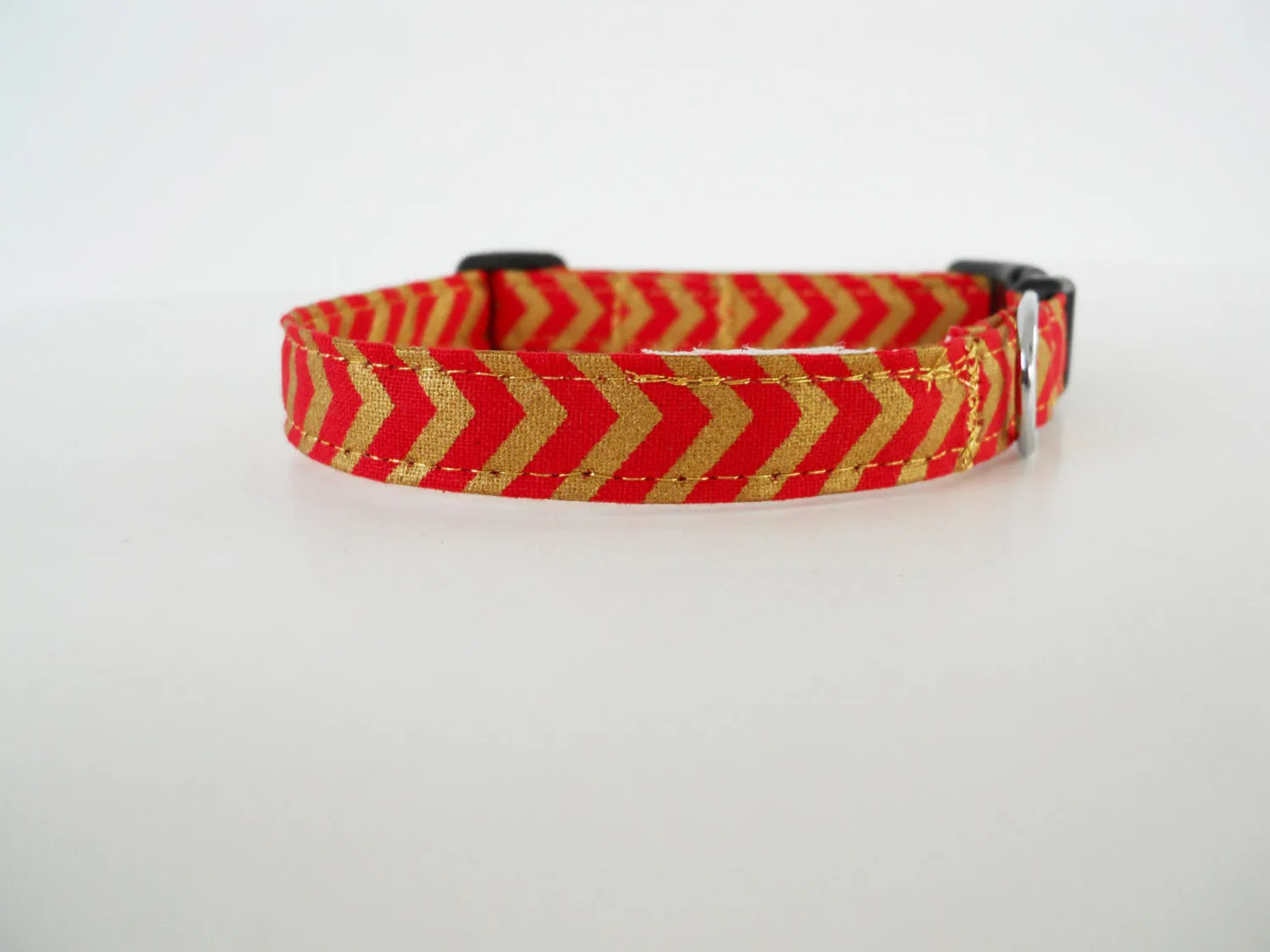 Red and Gold Chevron Collar Charlotte's Pet