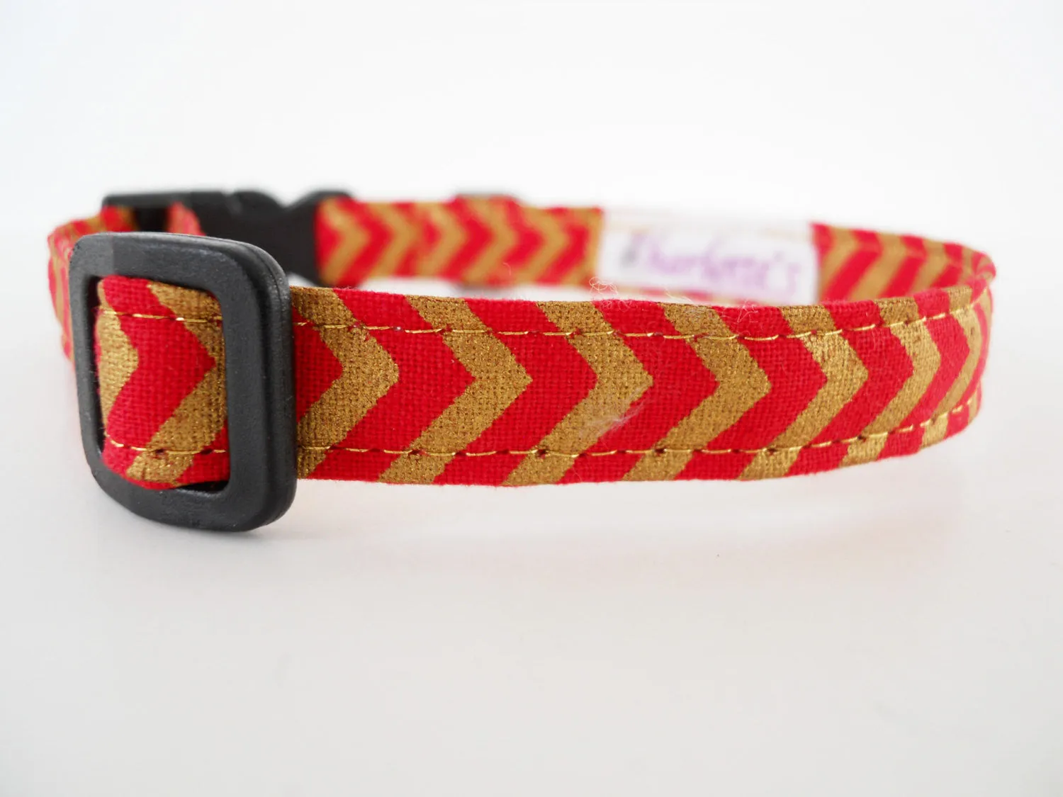 Red and Gold Chevron Collar Charlotte's Pet