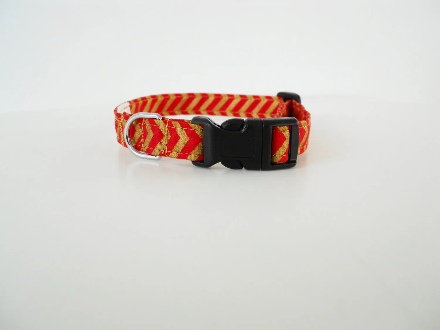 Red and Gold Chevron Collar Charlotte's Pet