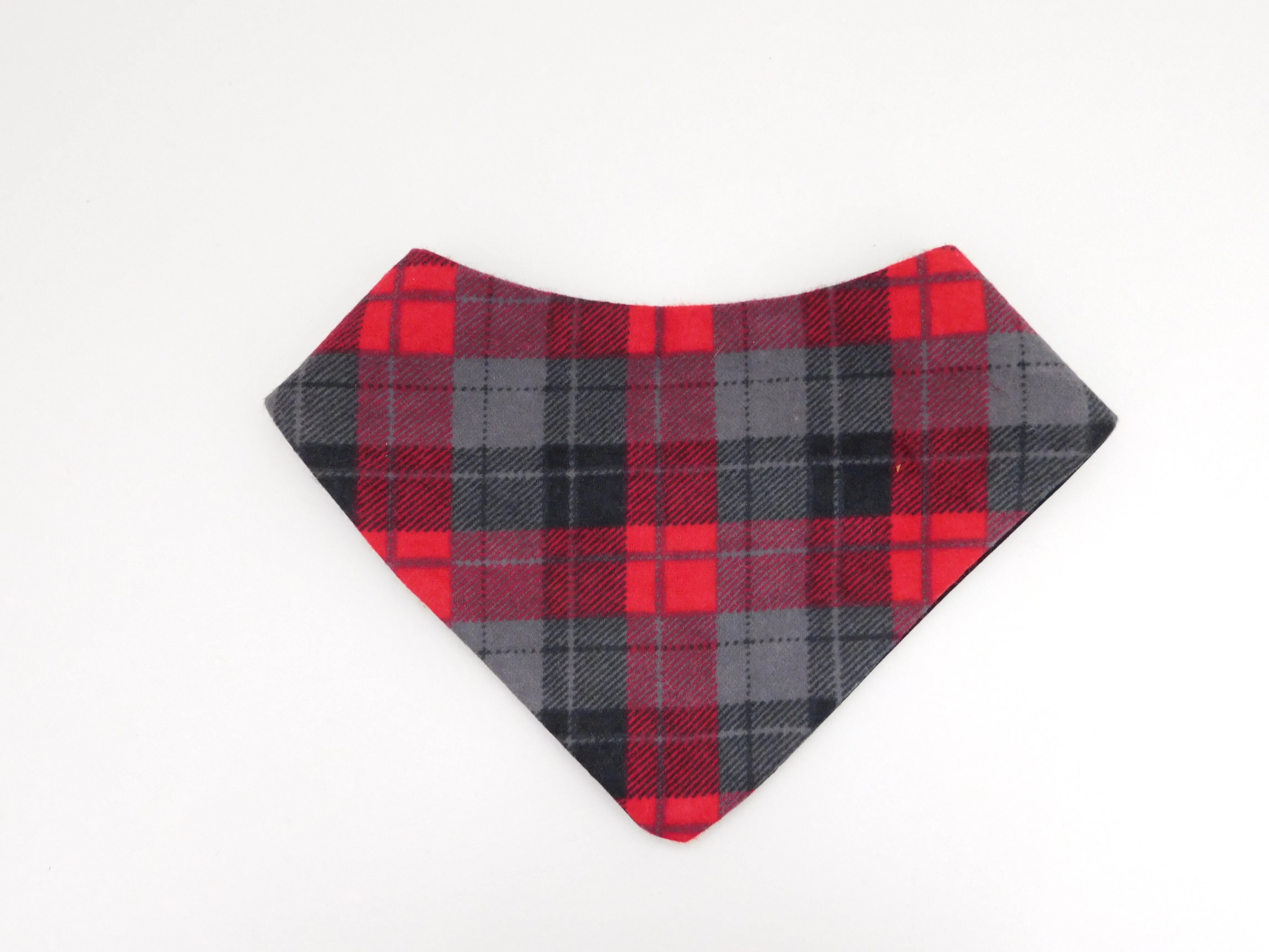 Red and Grey Flannel Bandana Charlotte's Pet