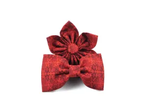 Red Snowflakes Bow Tie/ Collar Flower Charlotte's Pet