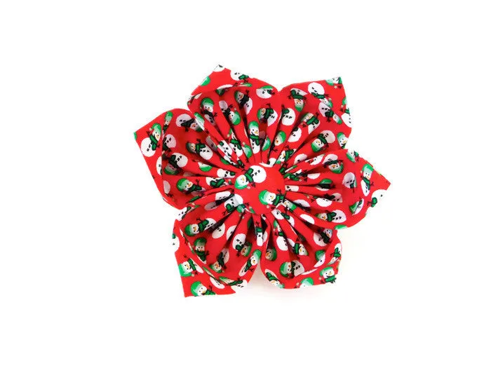 Red Snowman Flower/ Bow Tie Charlotte's Pet